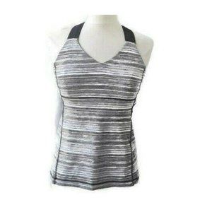 Lululemon Swift Tank Grey Stripe Cross Back